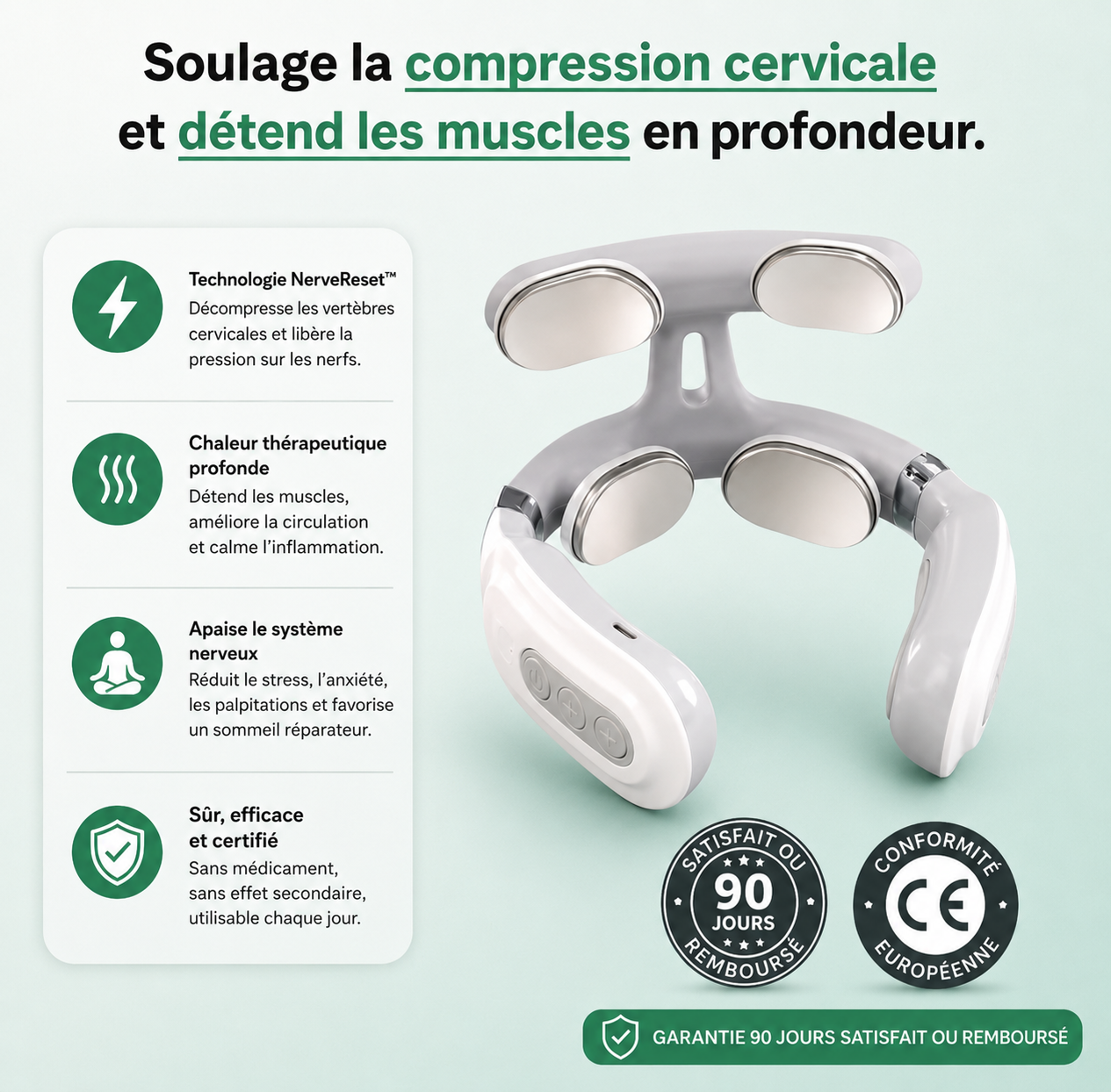 Retrouvez enfin un cou détendu et un esprit apaisé avec ZenchRelief™ NerveReset