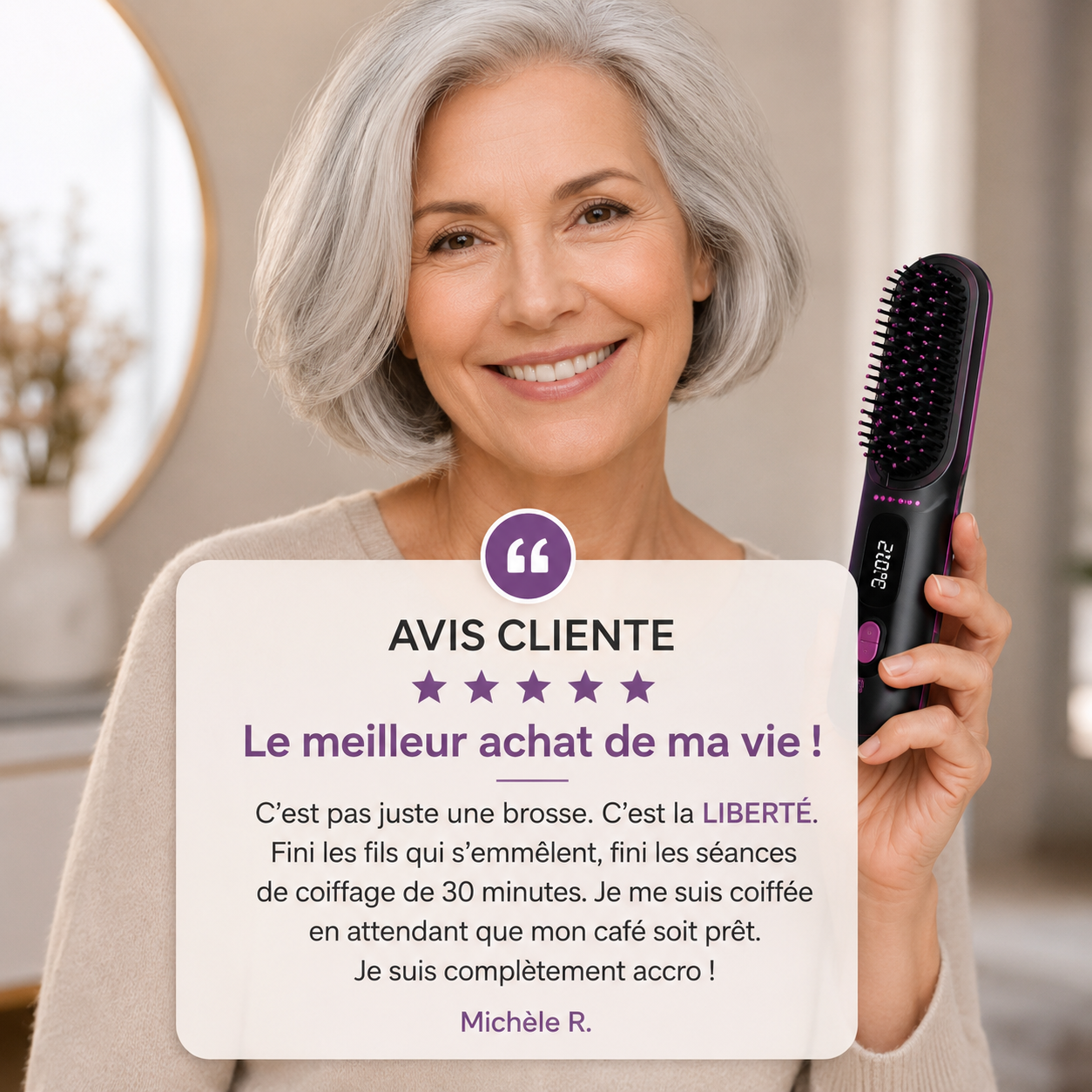 ZenchVolume™ Pro | La brosse coiffante pensée pour les cheveux courts et mi-longs